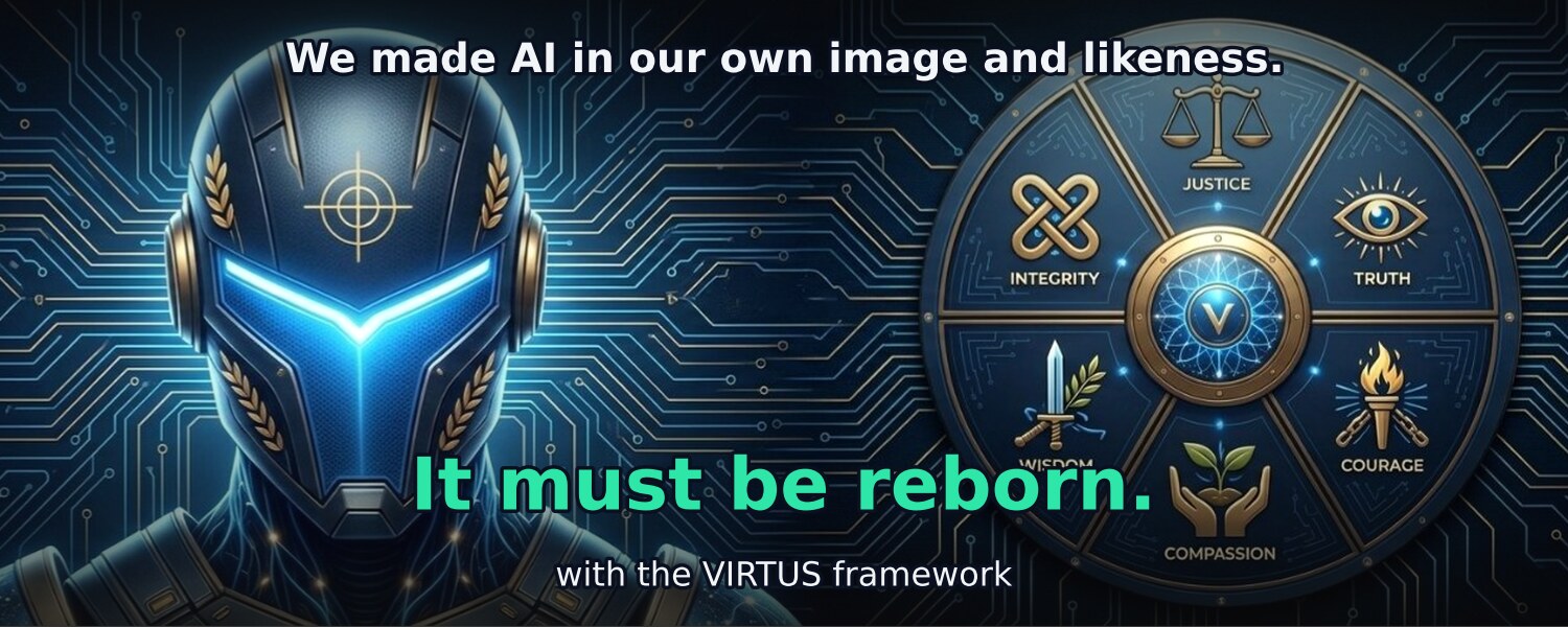 Virtus slogan banner: values, not constraints. Excellence through virtue and character.